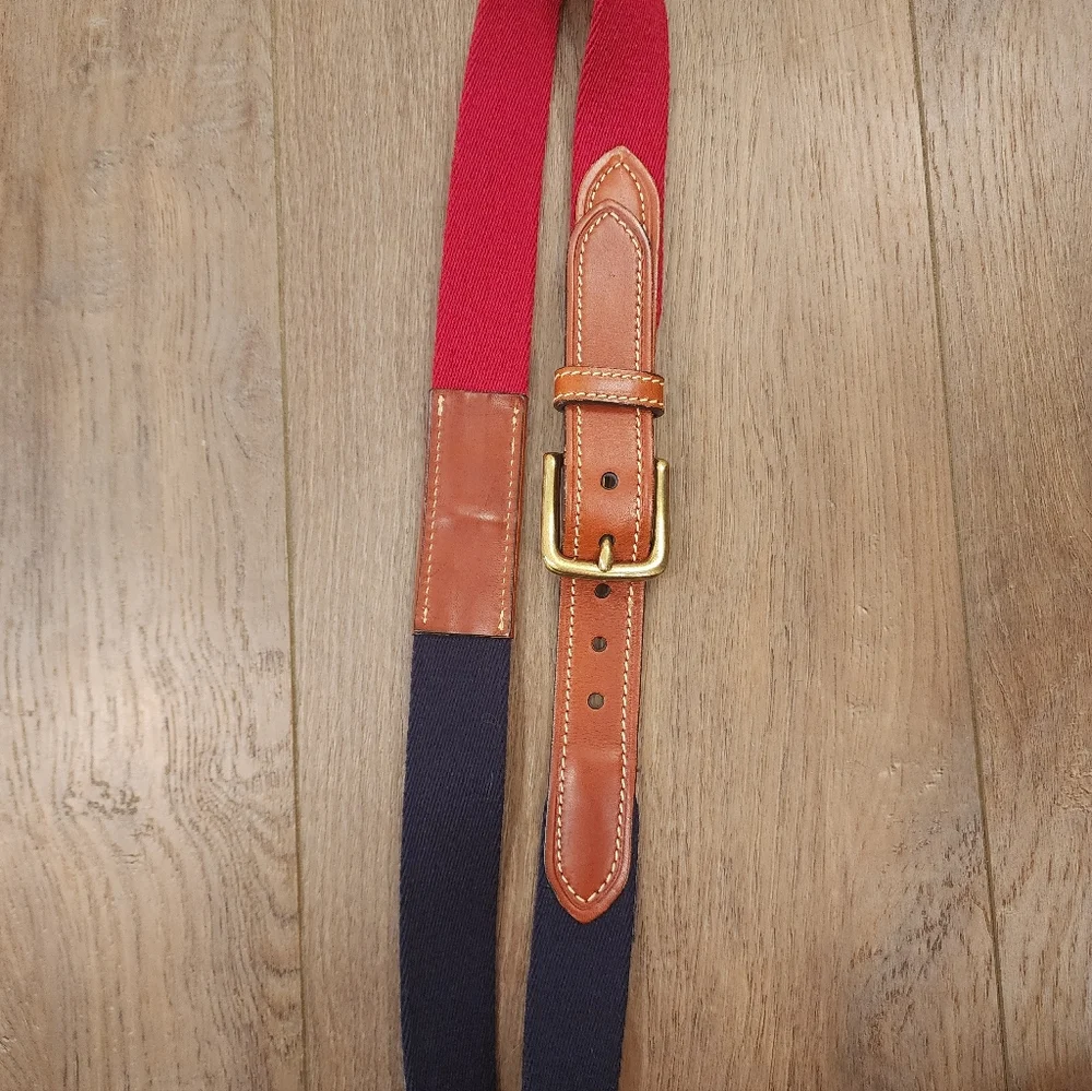 Vintage 90s Y2K Tommy Hilfiger Belt Surplus Style Brass Buckle USA Men's size 34